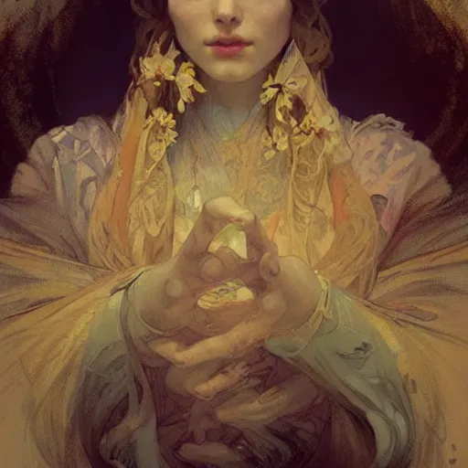 Prompt: the meaning of perfection, very high details by william turner art, greg rutkowski and alphonse mucha, trending on artstation, very very detailed, masterpiece