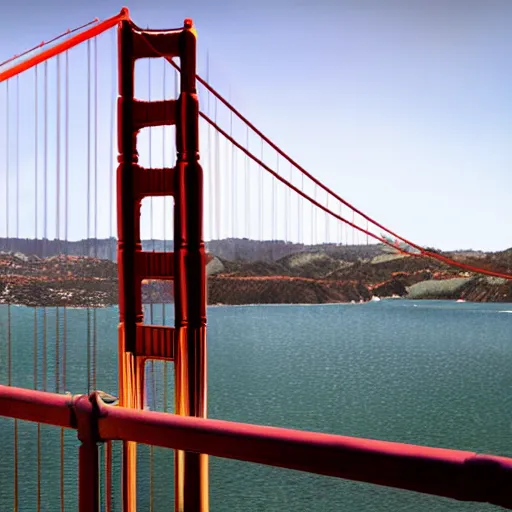 Prompt: dave matthews on the golden gate bridge, 8 k, photorealistic