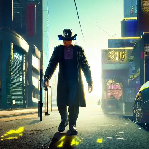 Image similar to cybernetic Amish man. Cyberpunk 2077. CP2077. 3840 x 2160