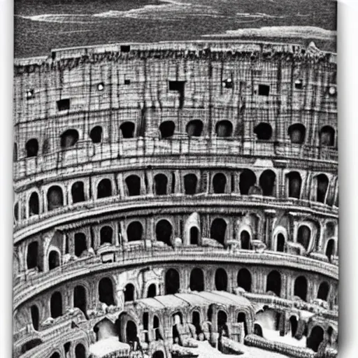 Image similar to Colosseum by M. C. Escher