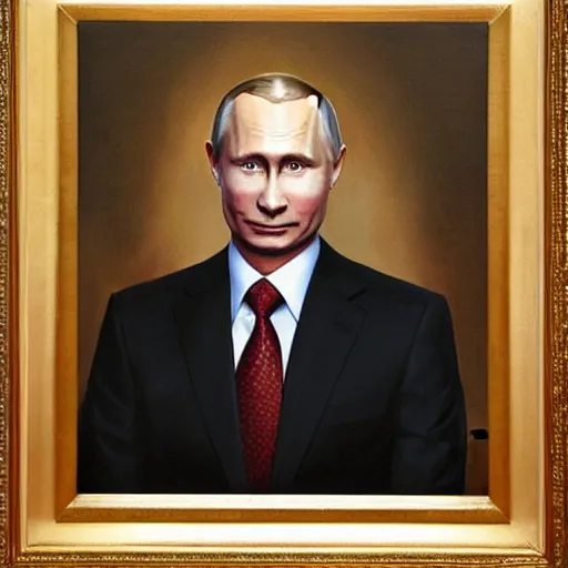 Image similar to american presidential portrait painting of vladimir putin