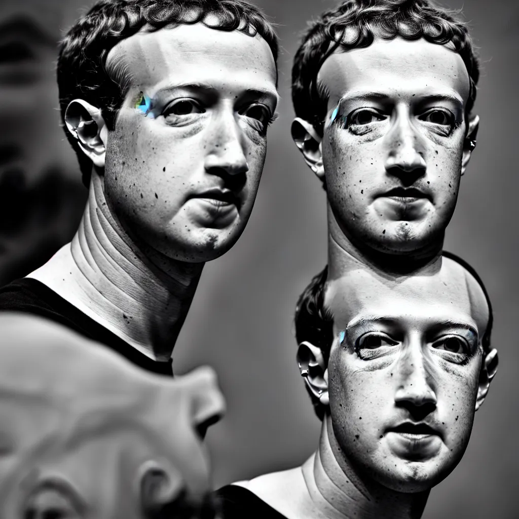 Image similar to one mark zuckerberg staring into your soul, photo, 4 k