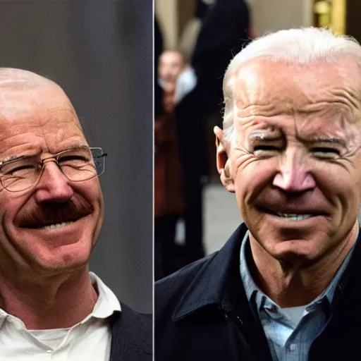 Prompt: walter white and joe biden in paris