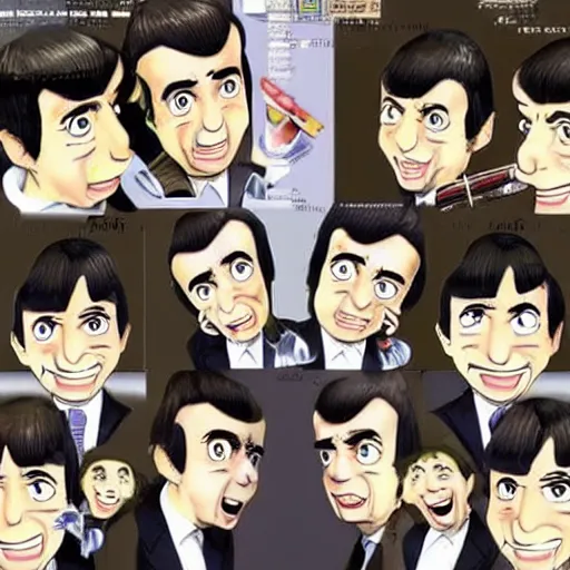 Prompt: Mr bean in manga artwork -4