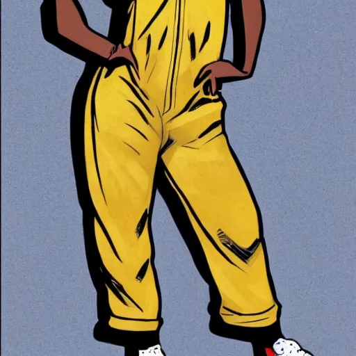 Prompt: a nerdy 17 year old black girl, comic book style, marvel comic book style, wearing overalls, highly detailed, concerned