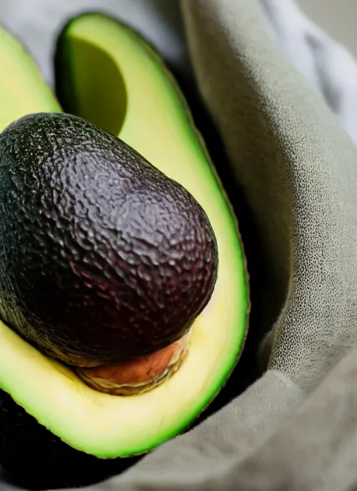Image similar to dslr photo portrait still of an avocado as a muppet!!!! 8 5 mm f 1. 8