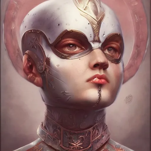 Image similar to porcelain in full warrior armor, soft painting of a curiosities graceful carnival, perfectly detailed, symmetrical accurate intricate sensual features, highly detailed, artstation, sharp focus, tom bagshaw