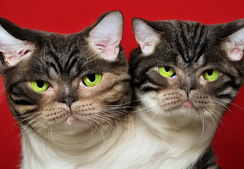 Prompt: conjoined ugly cat cat dog, extra eyes, high resolution photograph