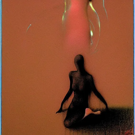 Image similar to cybergirl by Beksinski