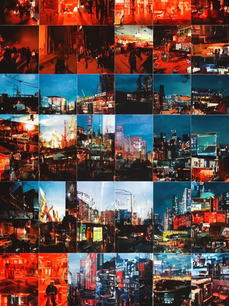 Prompt: outdoorsy guys club likes to look at the exteriors of urban architecture cinematic lighting film quality by darius khondji wong kar-wai night:2 time scenes reflections through windows:2 red:4 and blue:3 lights orange:4 lights busy nightlife:2 in city scene nostalgic:4 quality