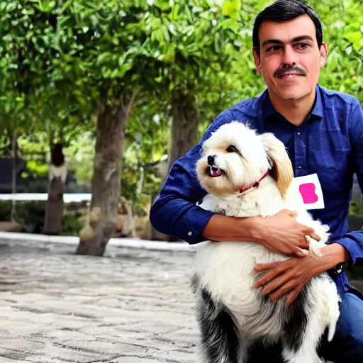 Prompt: pedro sanchez with a dog's face