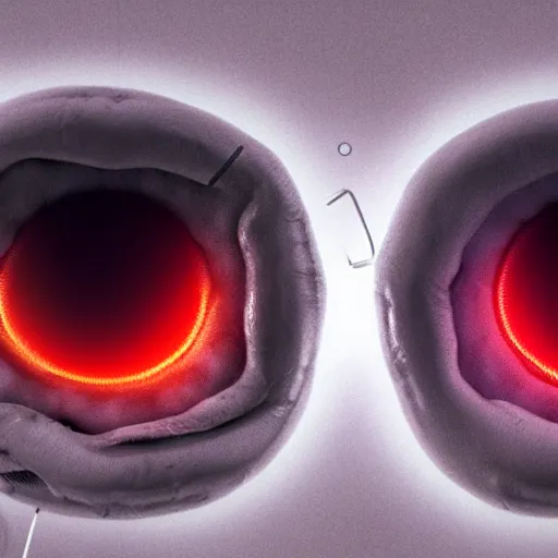 Prompt: two medical diagram eyeballs staring at each other. Octane render. ILM vfx.