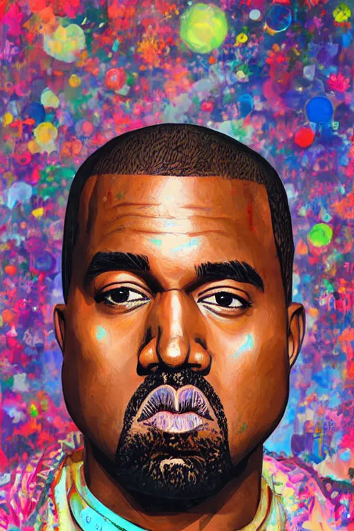 Prompt: Kanye West portrait by Hikari Shimoda, 4k