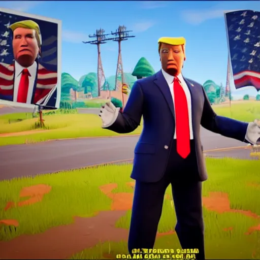 Prompt: new donald trump skin from fortnite