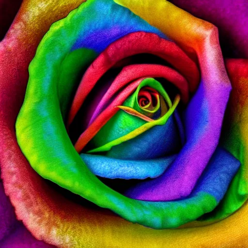 Image similar to a high quality photo of rainbow rose, 8k, photorealism, professional