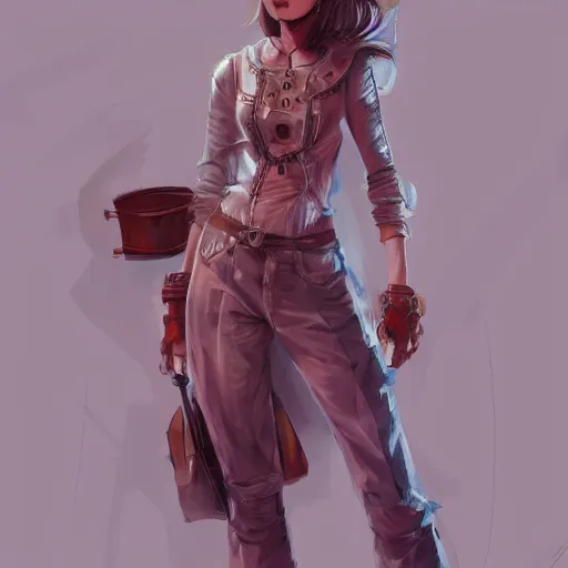 Prompt: a woman wearing a stylish outfit, highly detailed, digital painting, artstation, concept art, smooth, sharp focus, illustration