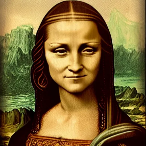 Image similar to monalisa in the style of emma watson