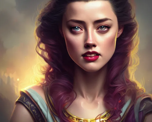 Prompt: amber heard crying hysterically, photography of kurzgesagt, deep focus, d & d, fantasy, intricate, elegant, highly detailed, digital painting, artstation, concept art, matte, sharp focus, illustration, hearthstone, art by artgerm and greg rutkowski and alphonse mucha