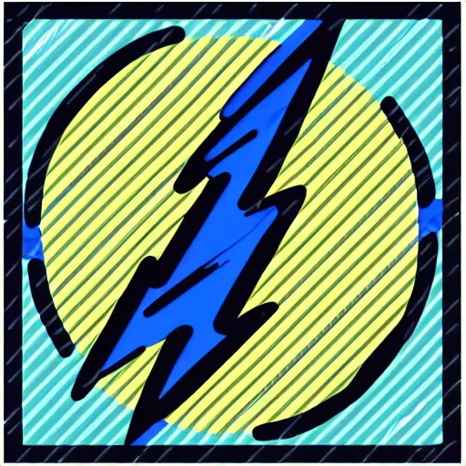 Prompt: lightning storm, icon, digital art, vector