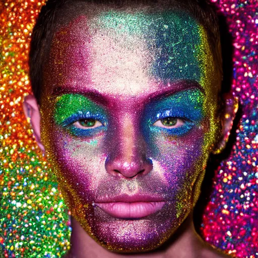 Image similar to human with skin of texture of glitter inside cyhhhhjhhh, lsd