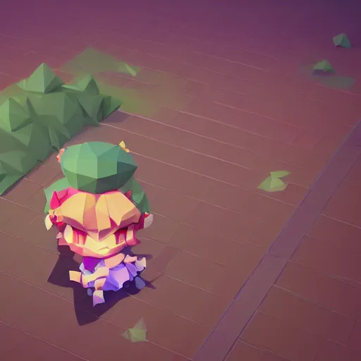 Prompt: low poly modelling, high resolution textures, isometric view, 1 6 bit colors, from touhou, made in unity 3 d, fat chibi grey cat, volumetric lighting, fantasy, intricate, hyper realistic, by riot games, league of legends, backlit