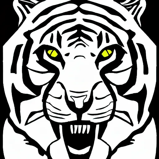 Image similar to sabertooth tiger drawn in bored ape yacht club style