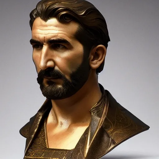 Image similar to amazing lifelike award winning marble bust of Eric cantona trending on art station artgerm Greg rutkowski alphonse mucha cinematic