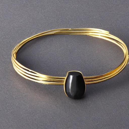 Image similar to arcaic Primitive Gold Bangle, 14K Gold Wire, Single Center sinister gem, Shungite Bangle, Mineral and Gold Jewelry, Product Photography