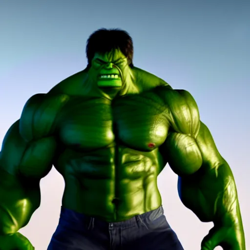 Prompt: Putin as Hulk in Avenger movie, establishing shot, photograph, award winning photograph, movie still, 8k, unreal engine