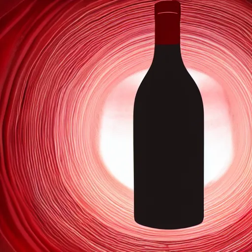 Prompt: Red wine served in a Klein bottle, 4k UHD, desktop background