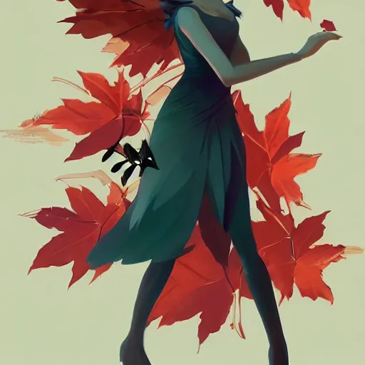 Prompt: pixie fairy character with fall leaves as wings, elegant, highly detailed, digital painting, artstation, concept art, sharp focus, illustration, strong brush stroke, anime, sharp focus, ghibli studio, art by ilya kuvshinov, rossdraws