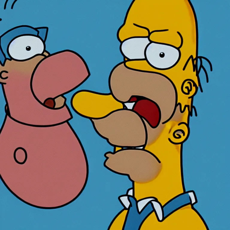 Prompt: portrait of homer simpson with crazy eyes