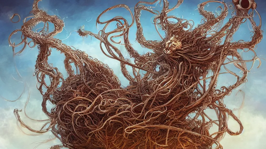 Image similar to flying spaghetti monster, fantasy artwork, award winning, very very very very very very very beautiful, artstation