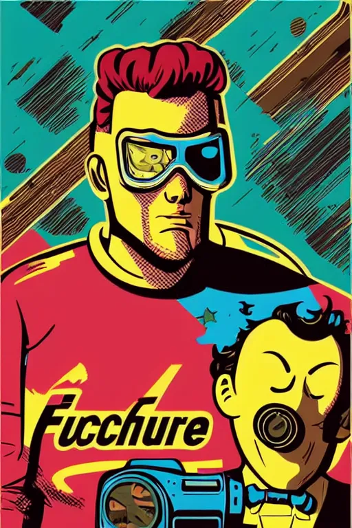 Image similar to fallout 7 6 retro futurist illustration art by butcher billy, sticker, colorful, illustration, highly detailed, simple, smooth and clean vector curves, no jagged lines, vector art, smooth andy warhol style