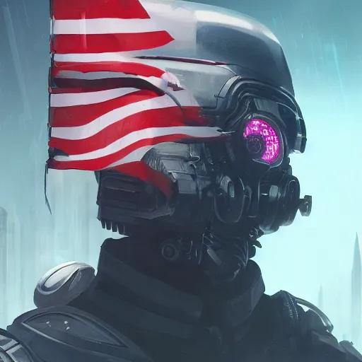 Image similar to flag with a symbol of a cyberpunk imperial military, science fiction, trending on artstation, high quality, brush stroke, portrait, symmetry, jama jurabaev, sparths, andree wallin, edvige faini, balaskas