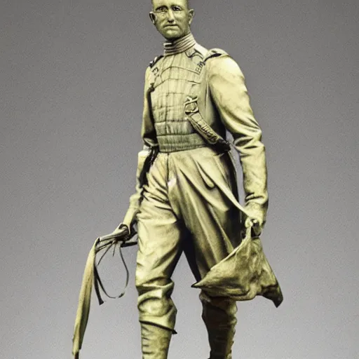 Prompt: sculpture of heroic war hero by stanisław szukalski