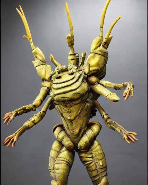 Image similar to highly detailed sculpture of the warrior bug from the movie starship troopers, studio lighting, no dof, photorealistic