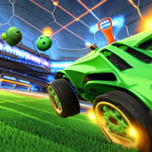 Prompt: cannabis leaf plays rocket league, highly detailed, 8 k