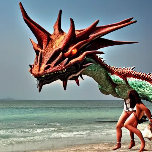 Image similar to <photo quality=hd+ mode='attention grabbing'>a huge dragon</photo>