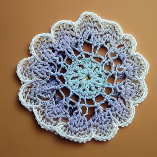 Image similar to intricate crochet jelly fish, product photo