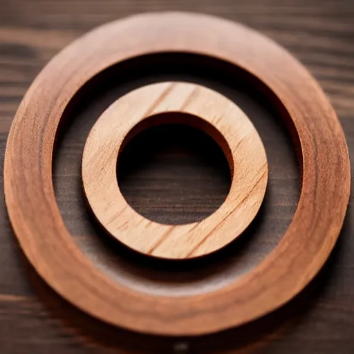 Image similar to lens aperture blades made of walnut wood. minimal. dramatic lighting.