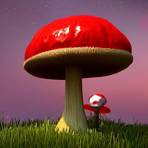 Image similar to unreal engine 5, a game about fly agaric man, psychedelic