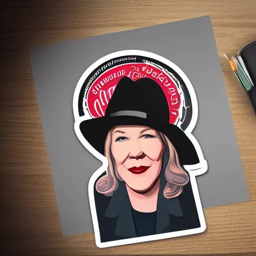 Image similar to schitts creek catherine o'hara as moira, sticker - art, svg vector, adobe - illustrator