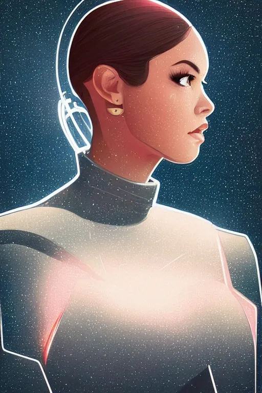 Image similar to lighting, a simple vector based illustration of a beautiful female space solder, by ross tran, artgerm, surrealism