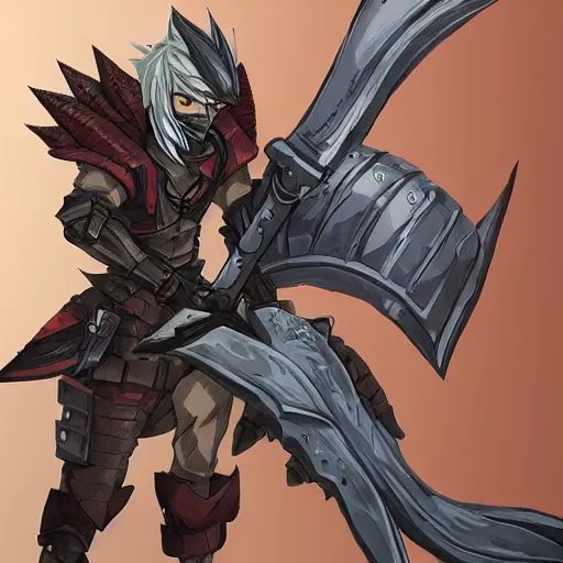 Prompt: monster hunter, armor, crossbow, full body, man, anime style