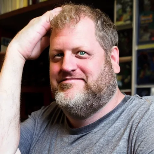 Prompt: a picture of comic book artist Ethan Van Sciver, real photograph