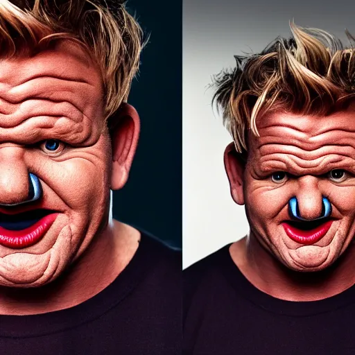 Image similar to portrait photoshoot of Gordon Ramsay clown