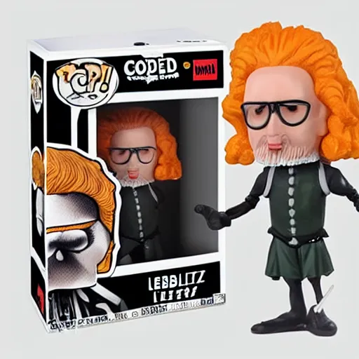 Image similar to 1 7 th century gottfried leibnitz wearing a wig stop motion vinyl action figure, plastic, toy, butcher billy style