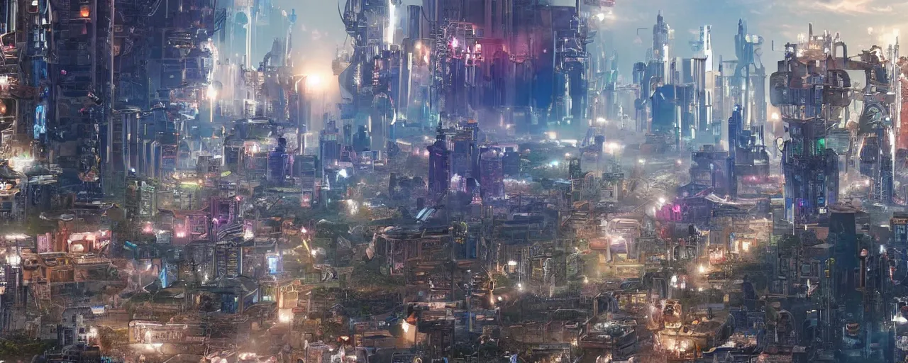 Image similar to A city in the OASIS from Ready Player One