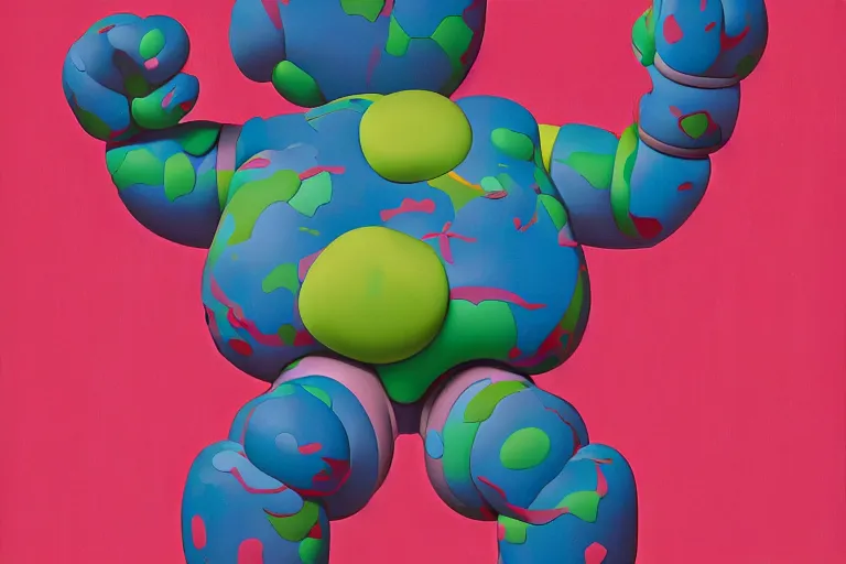 Prompt: deformed kaws figure by james jean and salvador dali and shusei nagaoka, oil on canvas, surrealism, neoclassicism, renaissance, hyper realistic, ultra detailed, cell shaded, 8 k